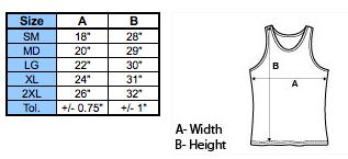 Tank Top Size Chart Men