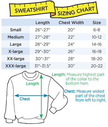 Hoodie Size Chart