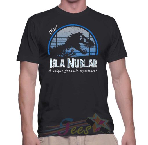 Cheap Visit Isla Nublar logo Graphic Tees On Sale
