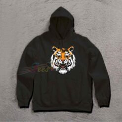 Cheap Graphic Tiger Head Pullover Hoodie