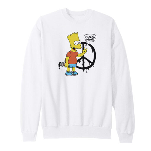 Peace Sign Bart Simpson Sweatshirt
