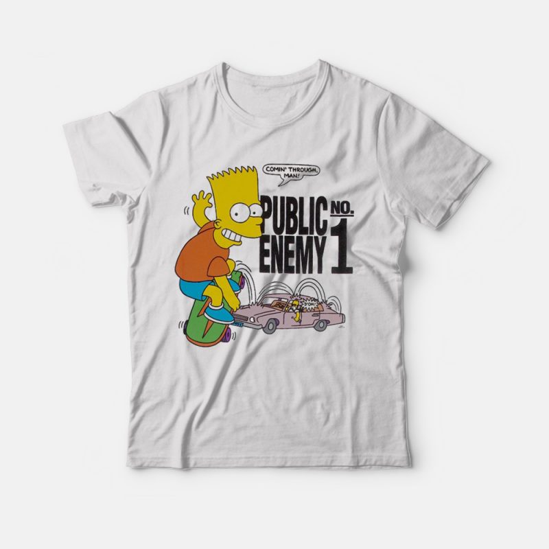Off White Bart Simpson Public Enemy Shirt on Sale