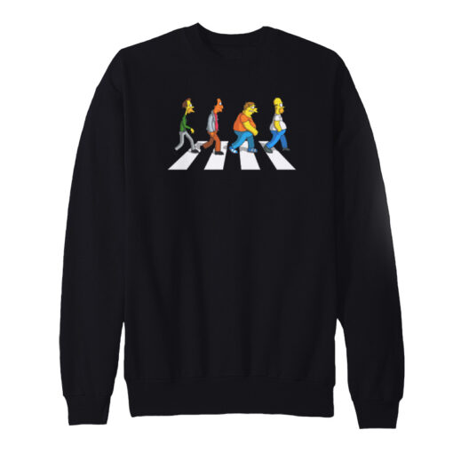 The Simpsons Abbey Road Black Sweatshirt