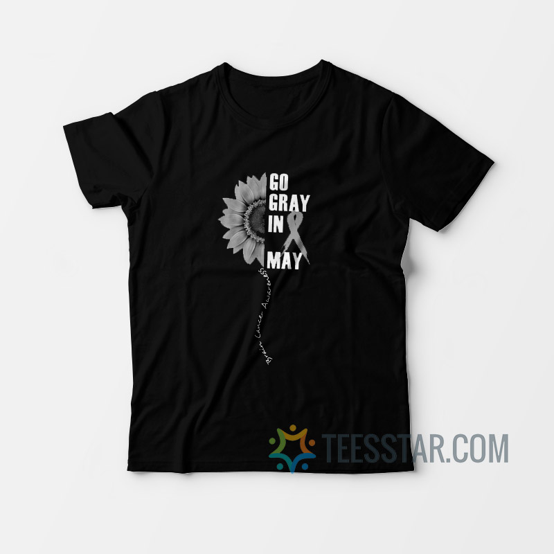 Go Grey In May Brain Cancer Awareness T-Shirt