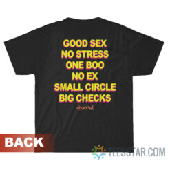 Good Sex No Stress One Boo No Ex Small Circle Big Checks T-Shirt