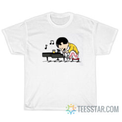 Freddie Mercury Charlie Brown Plays Piano T-Shirt