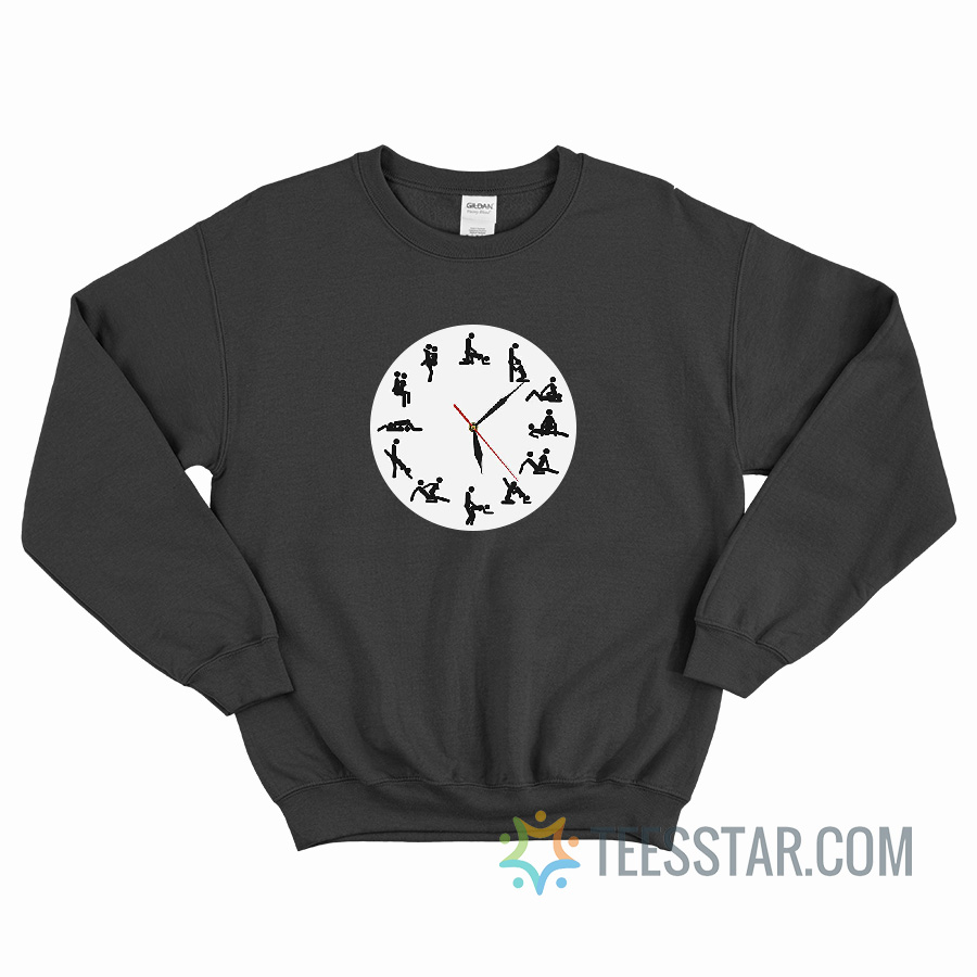 24 Hours Sexual Position Wall Clock Sweatshirt For Unisex Teesstar