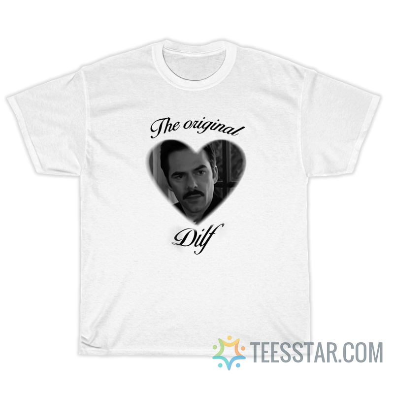 BroiderStudio The Original DILF Charlie Swan Inspired Twilight Saga Merch T-Shirt Maglietta per Uomo Blu Size S