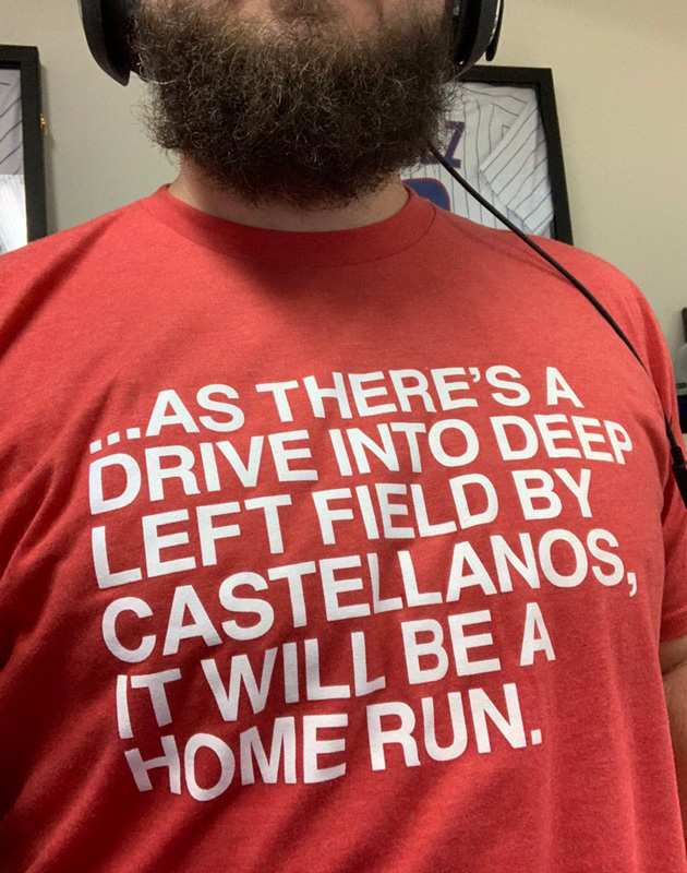 As There’s A Drive Into Deep Left Field By Castellanos T-Shirt