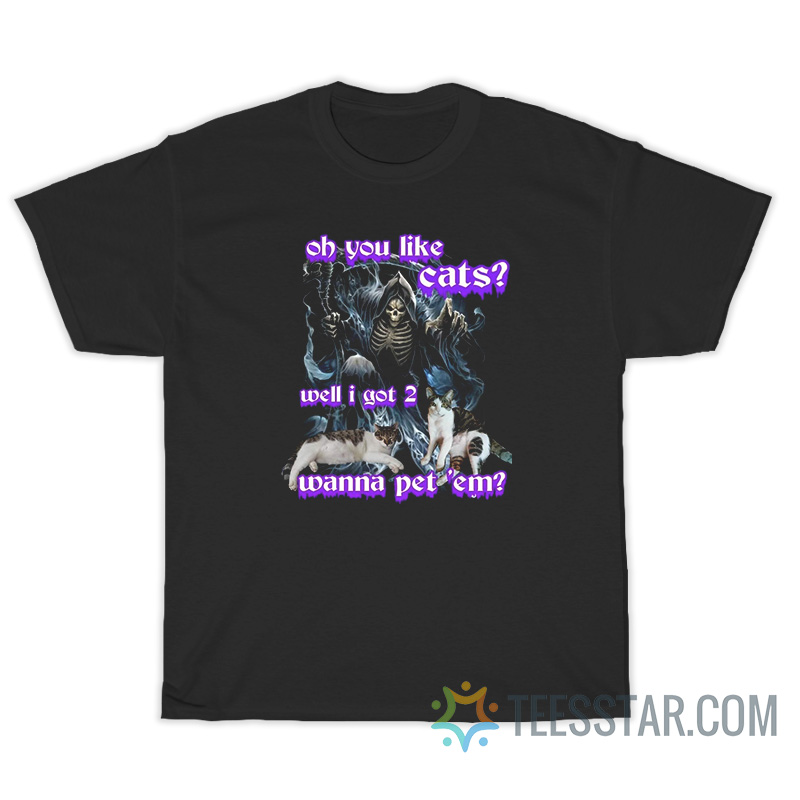 Death Metal You Like Cats Well I Got 2 Wanna Pet'em T-Shirt