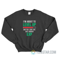 I'm About To Level Up And You Look Like Just Enough Exp Sweatshirt