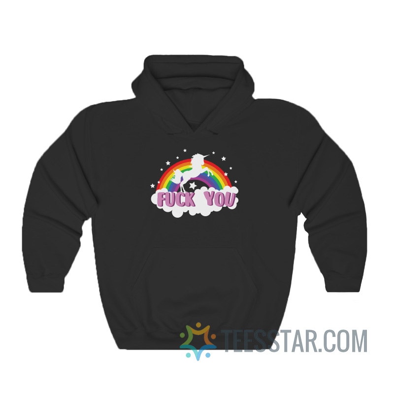 Unicorn Fuck You Rainbow Hoodie