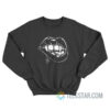 Black Vampire Lips Goth Pretty Attitude Womens Sweatshirt