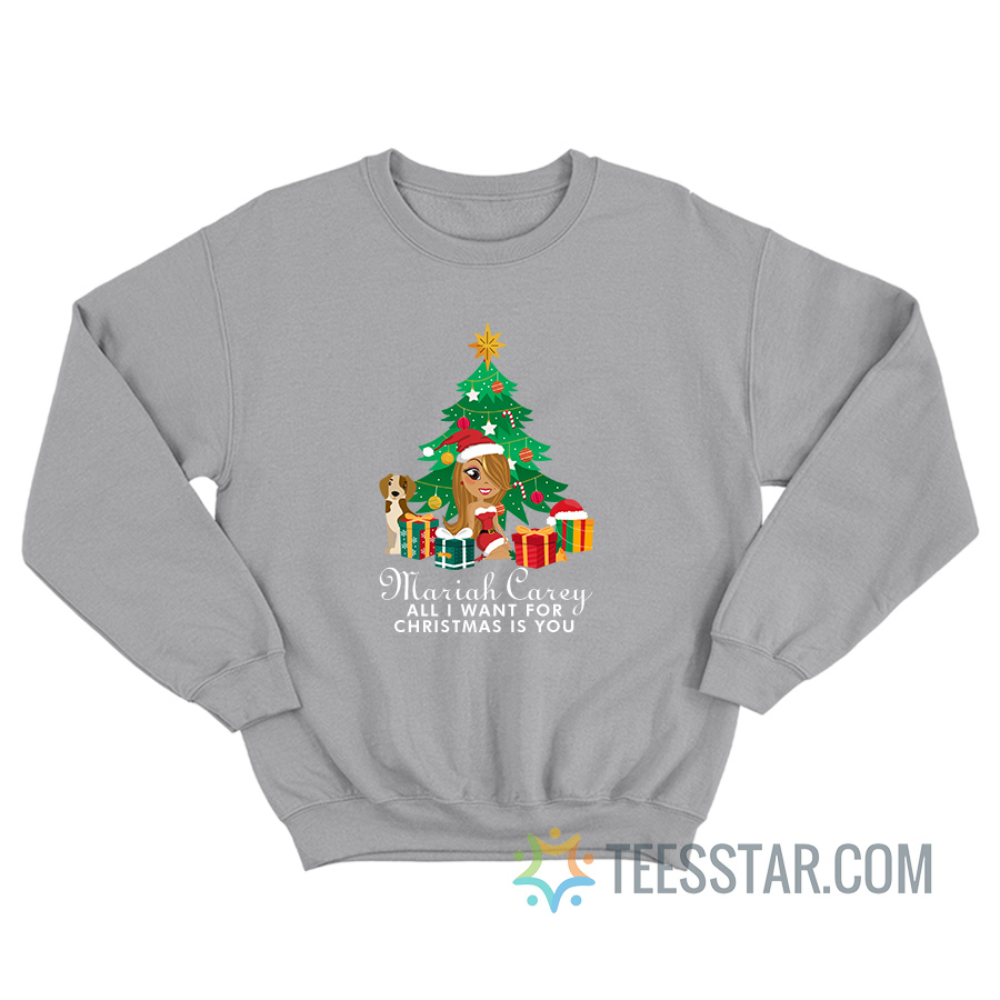 Mariah Carey All I Want For Christmas Is You Cartoon Sweatshirt