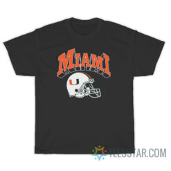 80s Vintage University Of Miami Hurricanes Football Helmet T-Shirt