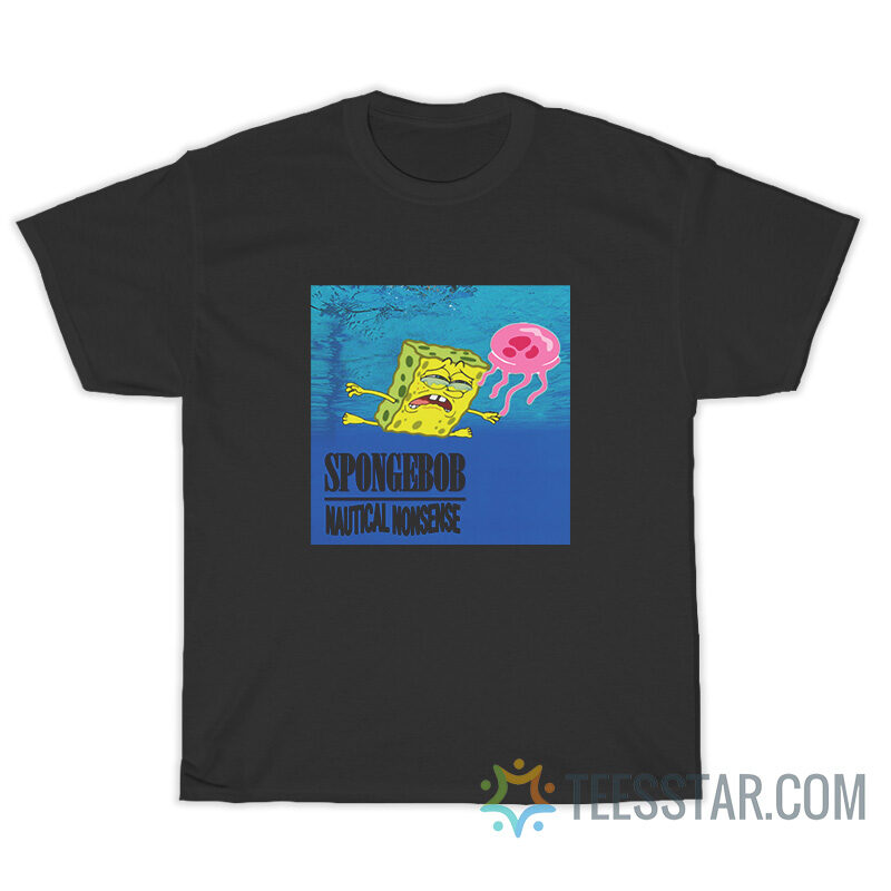Spongebob Nautical Nonsense Nirvana Nevermind Parody T-Shirt