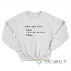Three Stages Of Life Birth What The Fuck Is This Death Sweatshirt