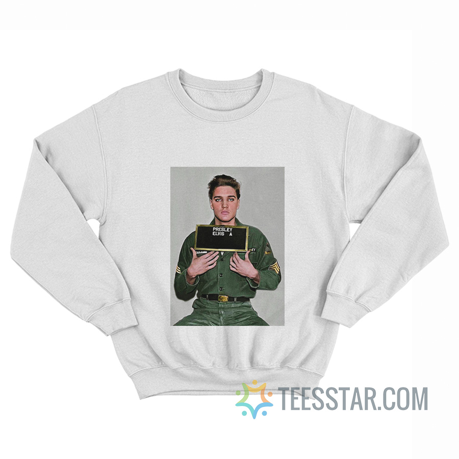 Elvis Presley Army Mugshot 1960 Sweatshirt
