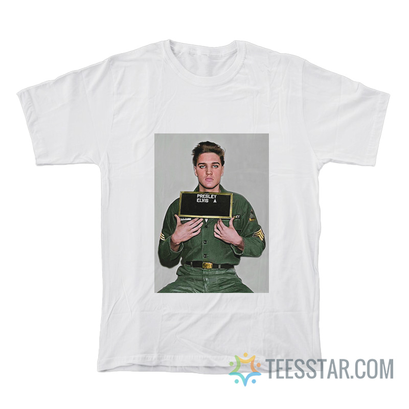Elvis Presley Army Mugshot 1960 T-Shirt