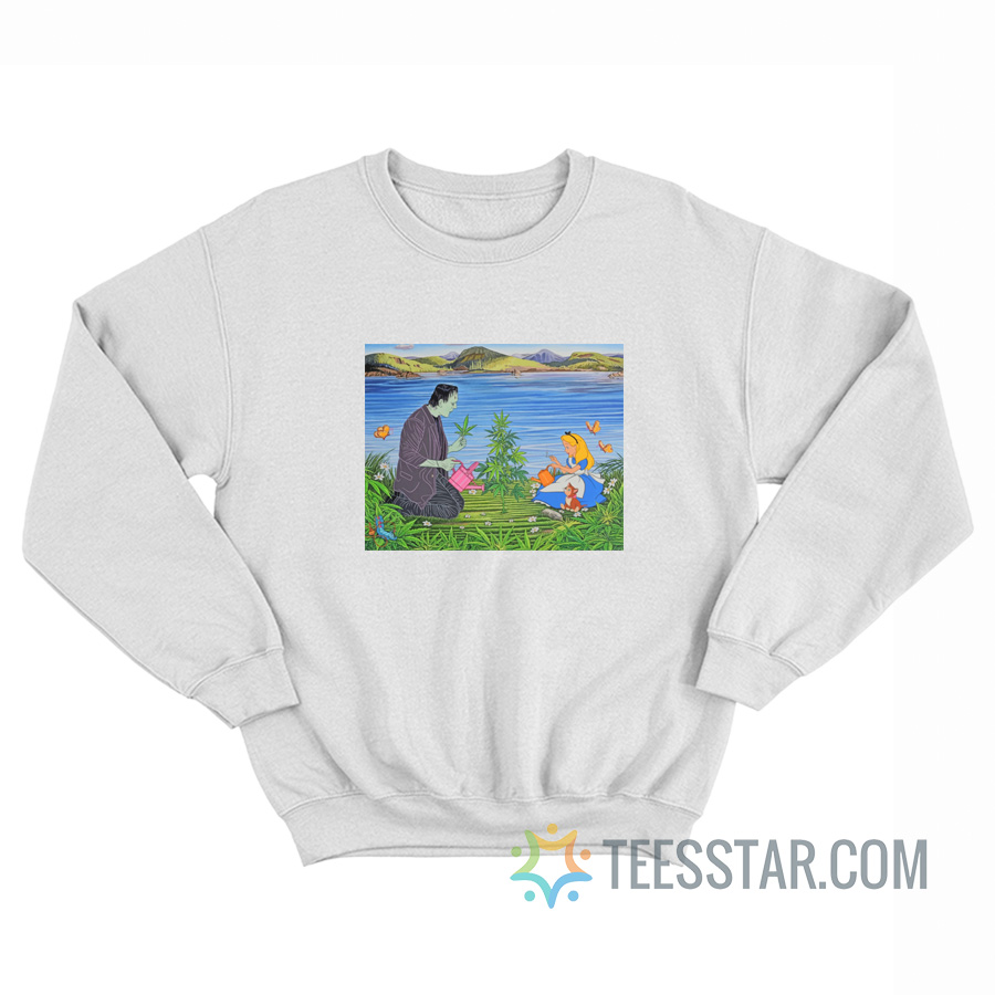 Frankenstein And Alice Marijuana Tree Sweatshirt