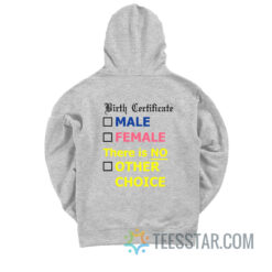Birth Certificate Male Female There Is No Other Choice Hoodie
