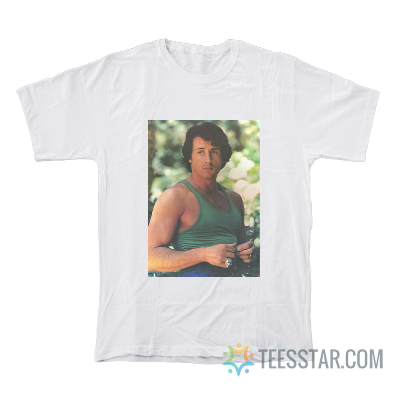 1977 Sylvester Stallone In Green Tank Top T-Shirt