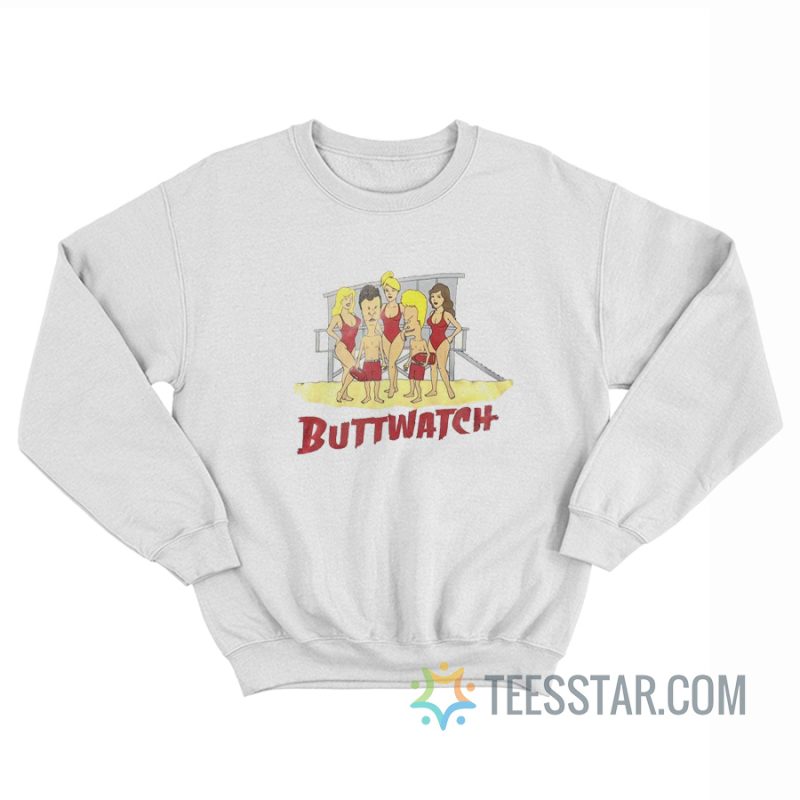 Baywatch Beavis Buttwatch Parody Sweatshirt