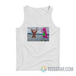 Curious George Vs Barney Godzilla Vs Kong Tank Top
