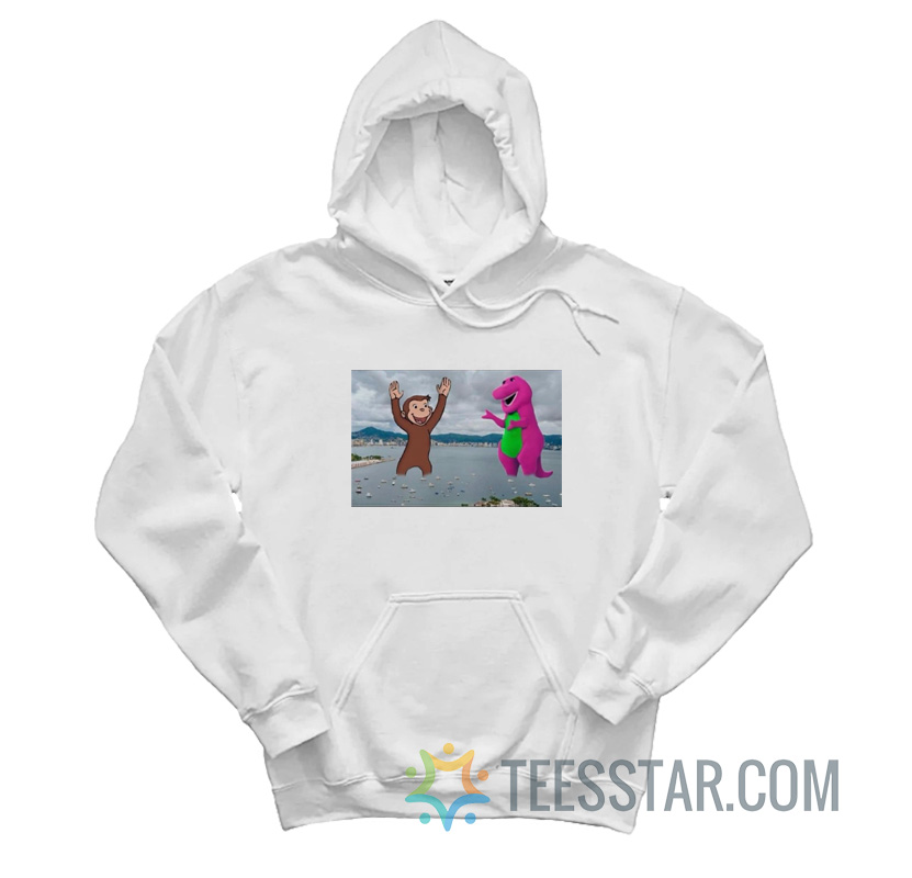 Curious George Vs Barney Godzilla Vs Kong Hoodie