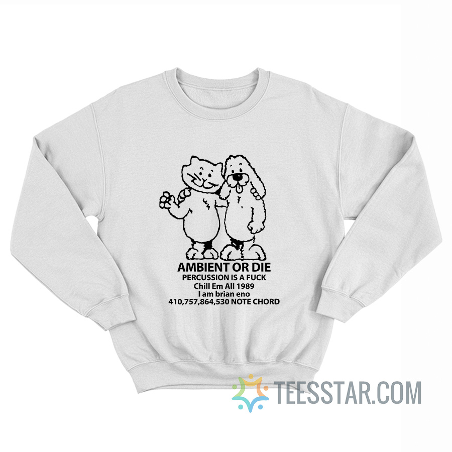 Ambient Or Die Percussion Is A Fuck Chill Em All 1989 I Am Brian Eno Note Chord Sweatshirt