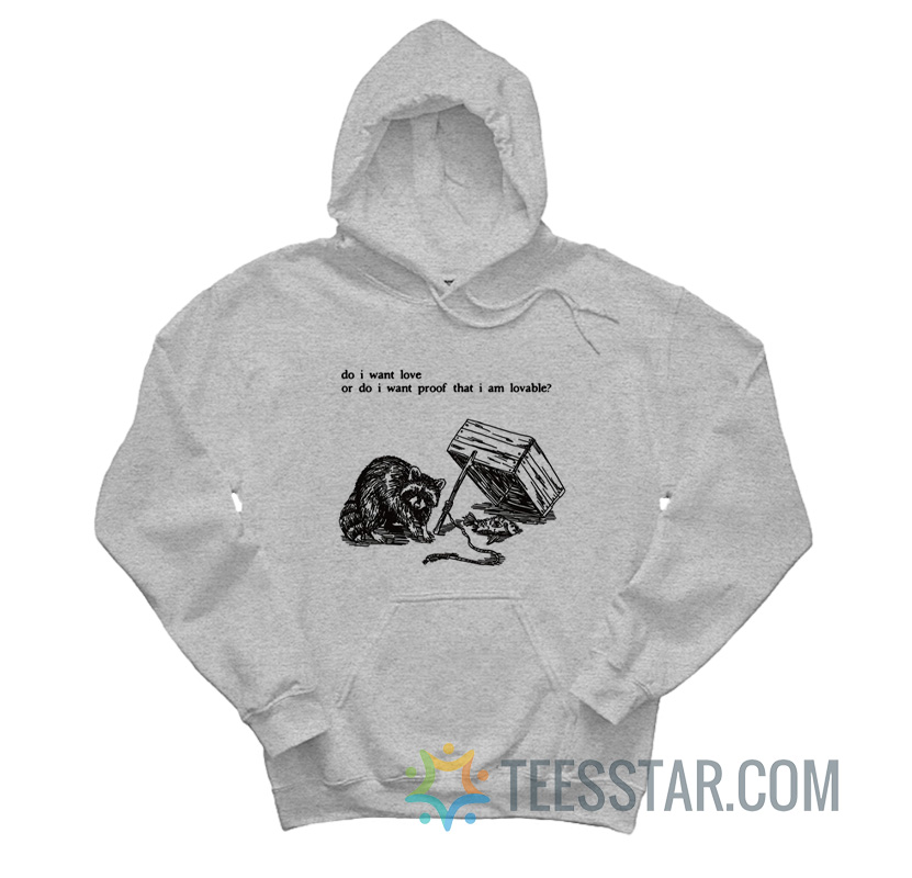 Raccoon Do I Want Love Or Do I Want Proof That I Am Lovable Hoodie
