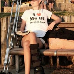I Love My Bf Broken Foot T-Shirt