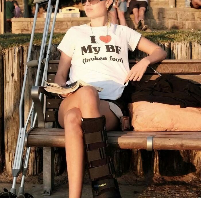 I Love My Bf Broken Foot T-Shirt
