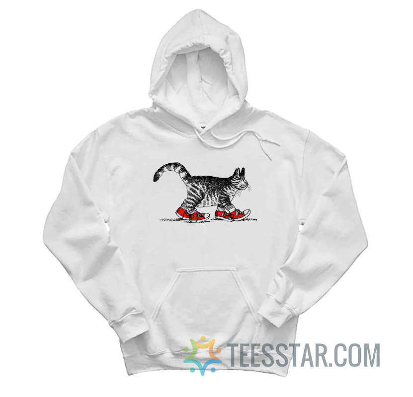 Vintage B Kliban Cat Wearing Red Shoes Hoodie