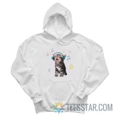 Cat Listening To Music With Headphones Hoodie