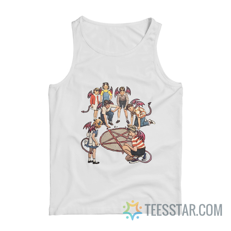 Children Of Satan Playing Pentagram Marbles Tank Top