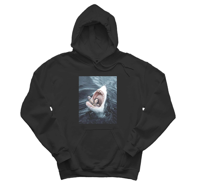 Last Selfie With Shark Meme Hoodie