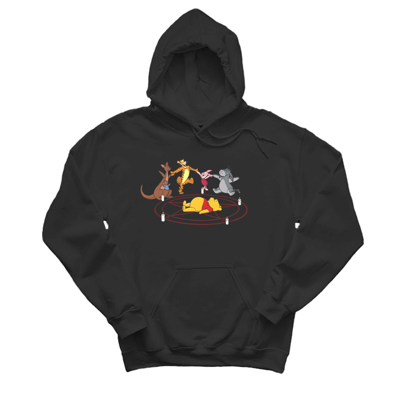 Winnie The Pooh Summon Demon Pentagram Hoodie