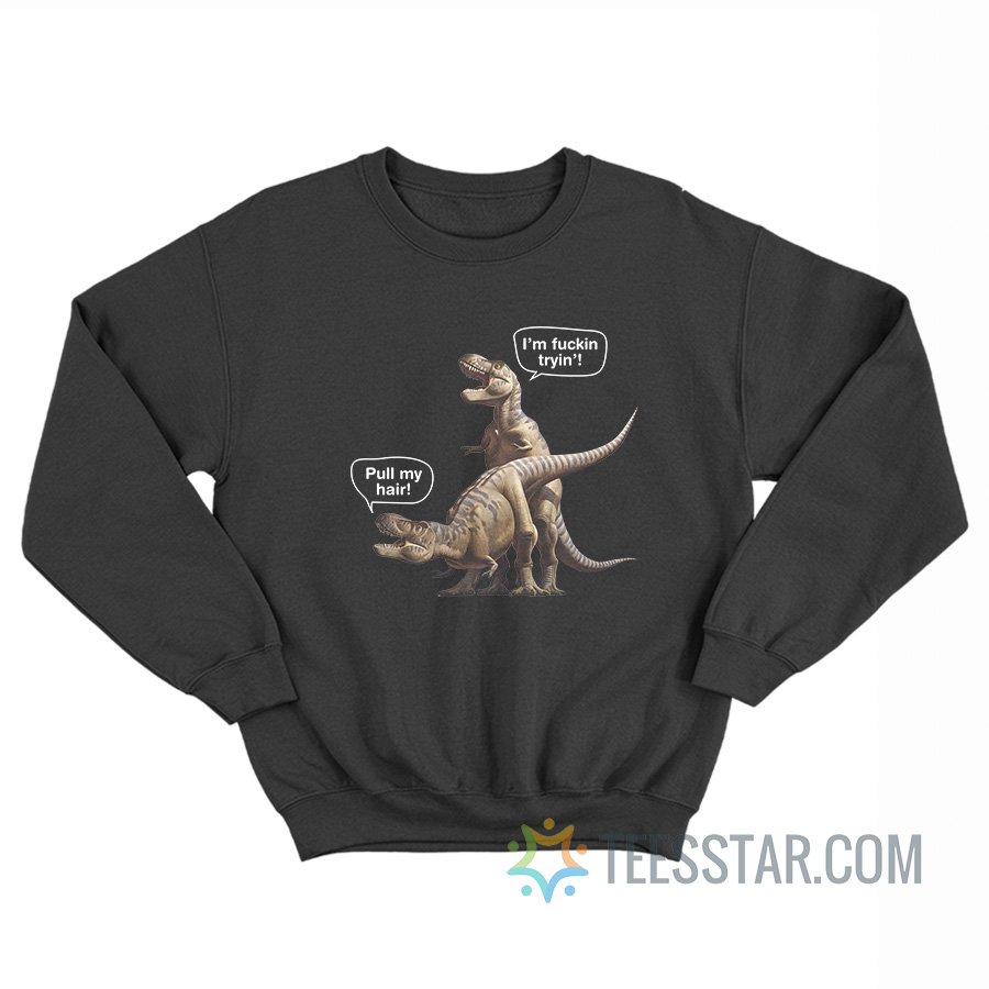 Pull My Hair I'm Trying Dinosaur T-Rex Sex Sweatshirt