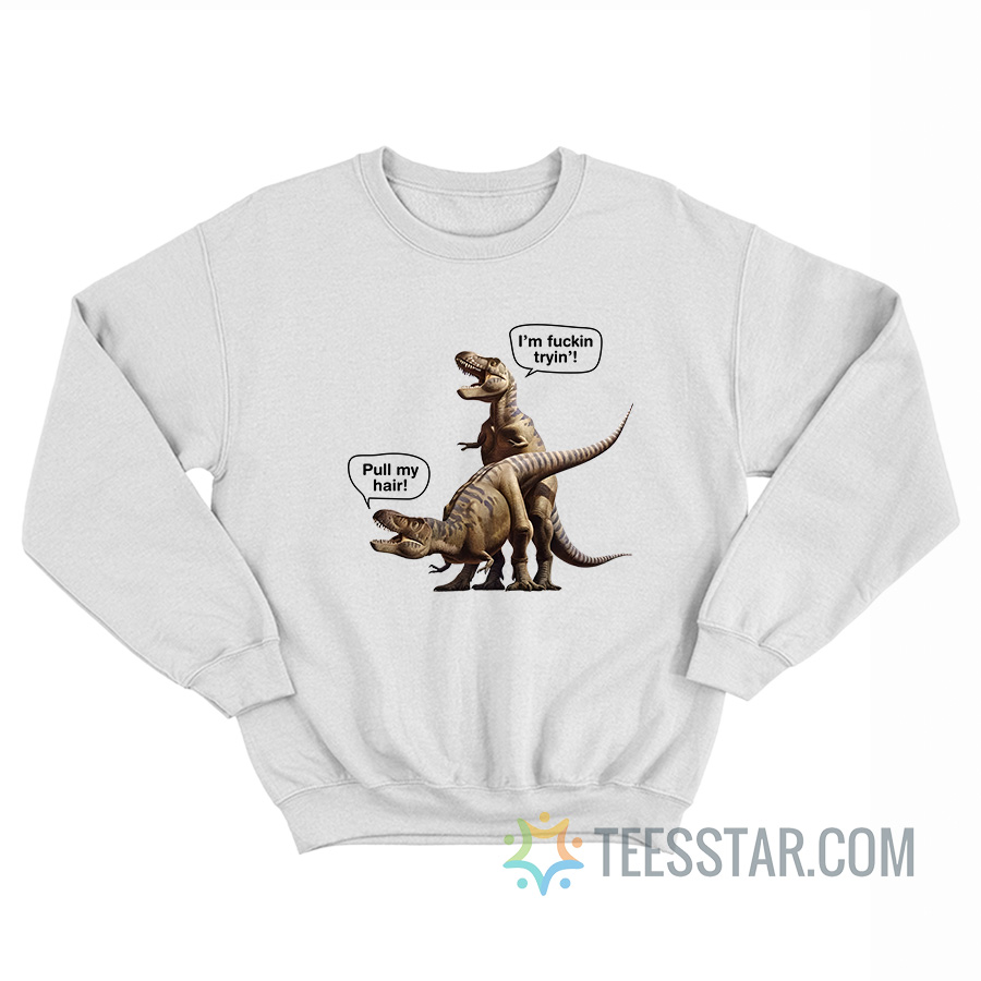 Pull My Hair I'm Trying Dinosaur T-Rex Sex Sweatshirt