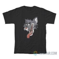 Crazy Cat Smiling Psycho Patrick Hockstetter Ringer T-Shirt