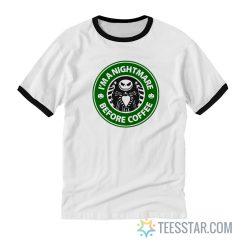 I’m A Nightmare Before Coffee Jack Skellington Ringer T-Shirt