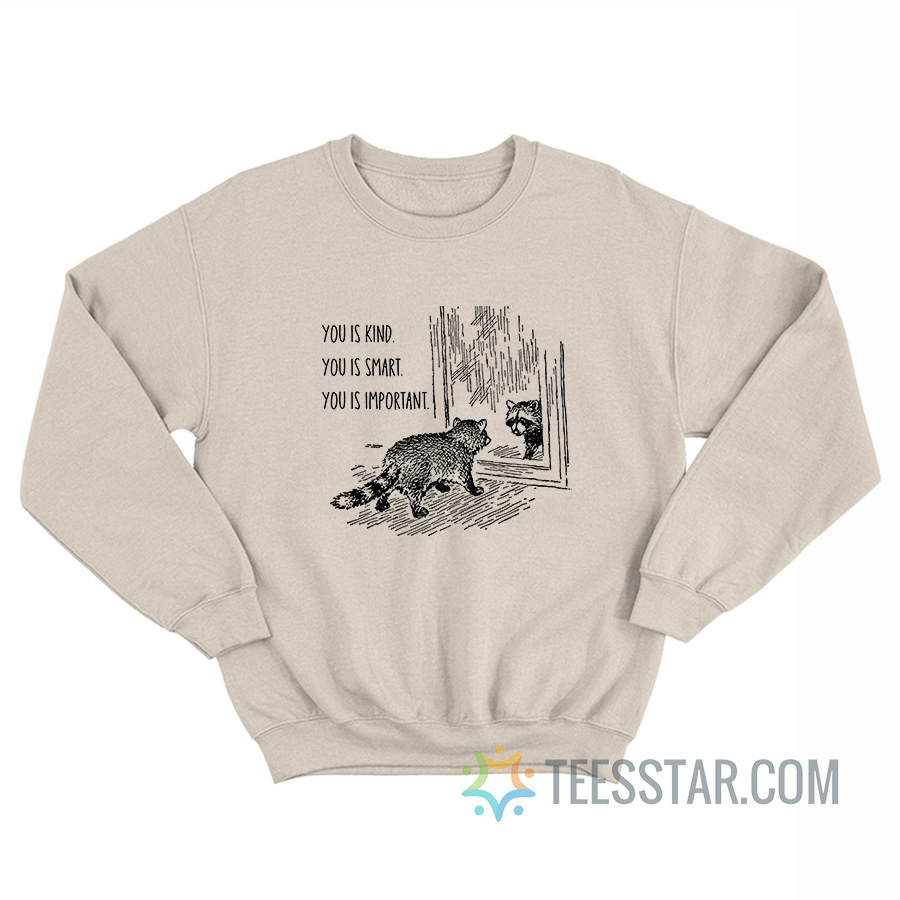 Raccoon You Is Kind You Is Smart You Is Important Sweatshirt