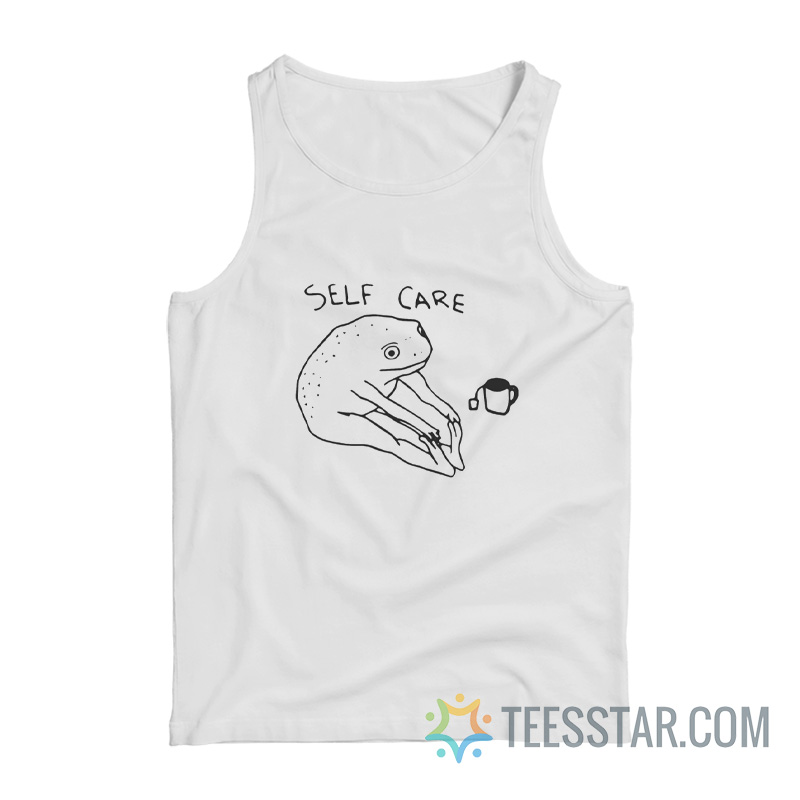 Self Care Frog Meme Tank Top