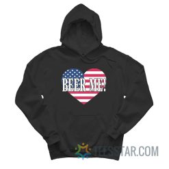 Beer Me Heart American Flag Hoodie