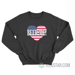 Beer Me Heart American Flag Sweatshirt