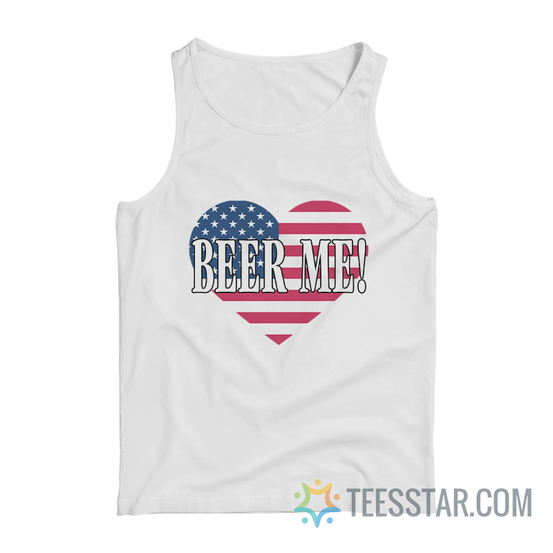 Beer Me Heart American Flag Tank Top