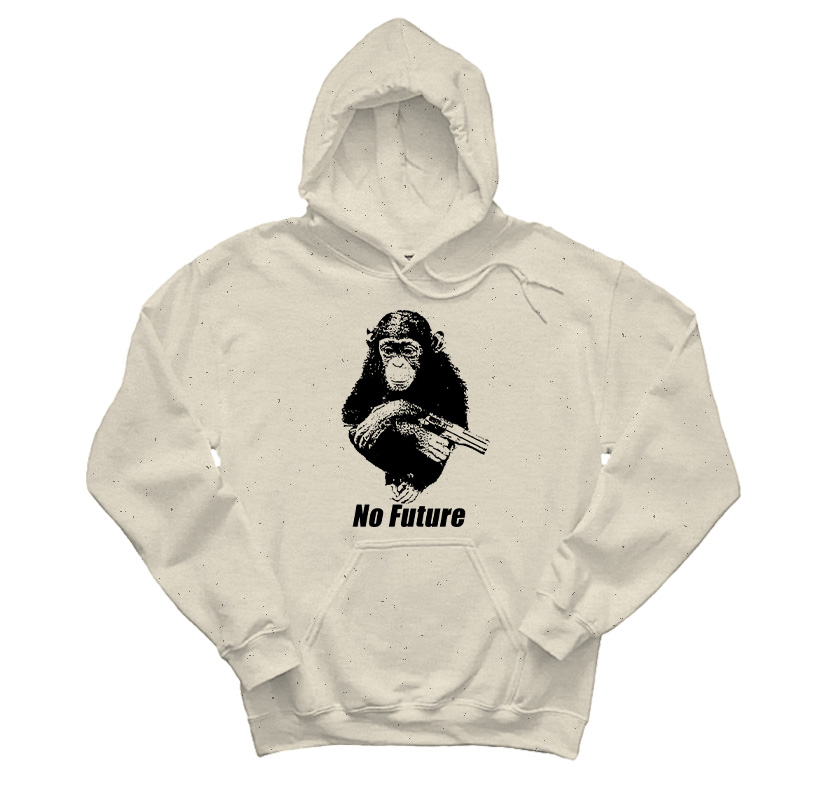 No Future Monkey With Gun Hoodie