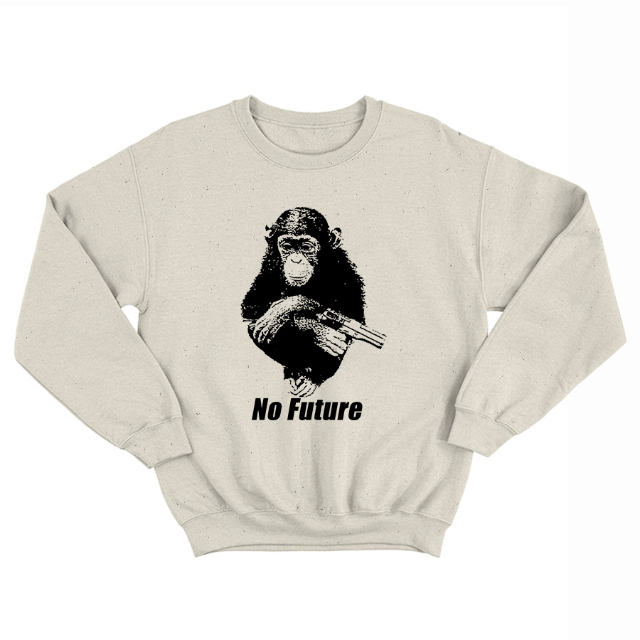 No Future Monkey With Gun Sweatshirt