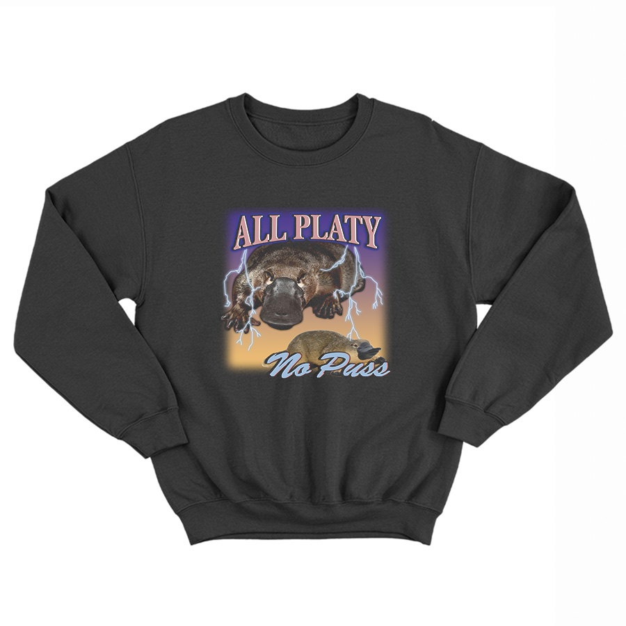Vintage Platypus All Platy No Puss Sweatshirt